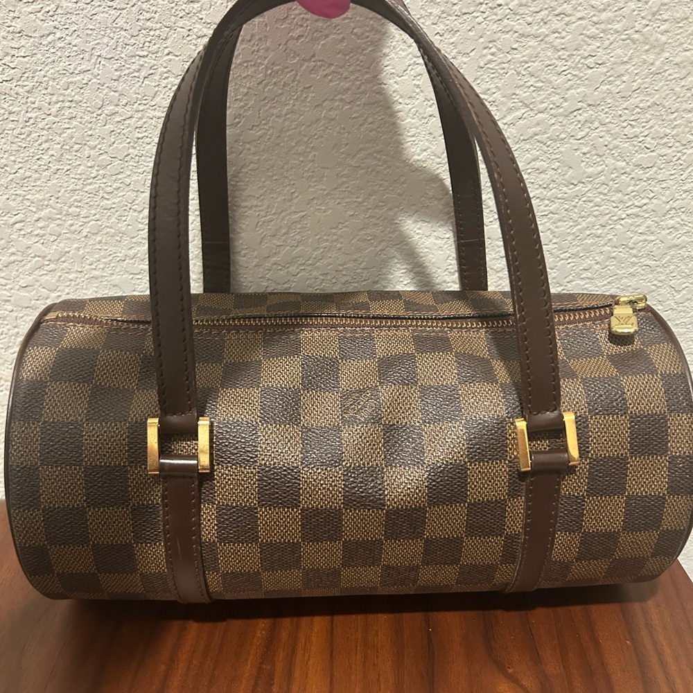 Louis Vuitton Brown Damier Ebene Papillon 26 Satchel with COA